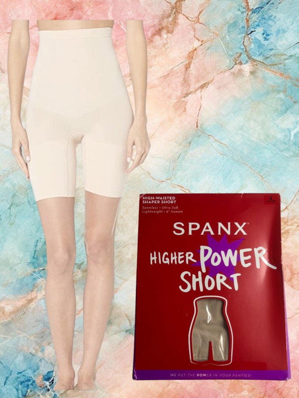 SPANX 2745 Higher Power Short Tummy Control High-Waisted Power Short Soft Nude S